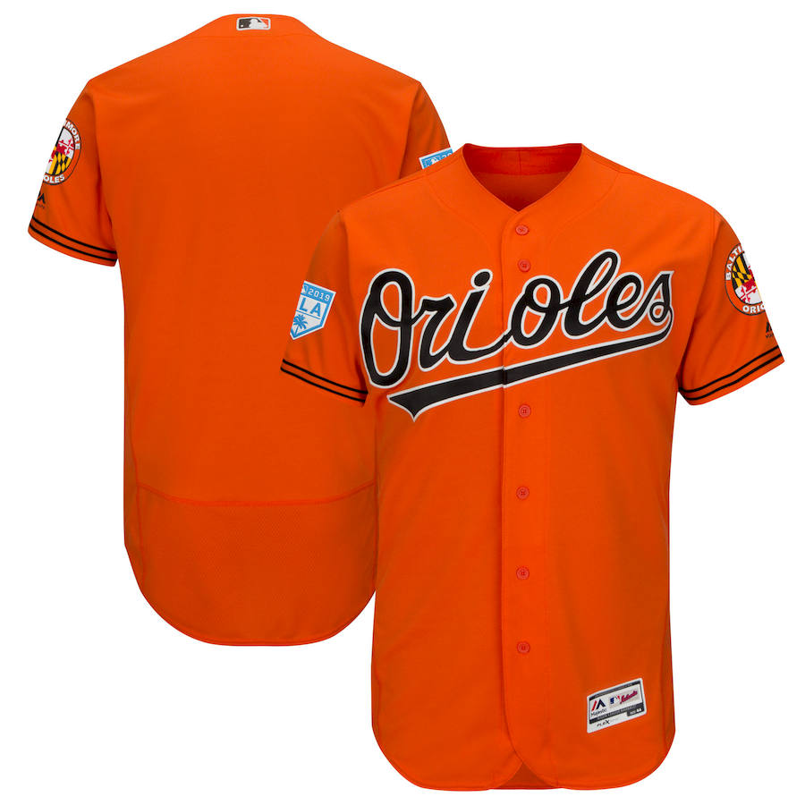 Men's Baltimore Orioles Blank Orange 2019 Spring Training Flex Base Stitched MLB Jersey